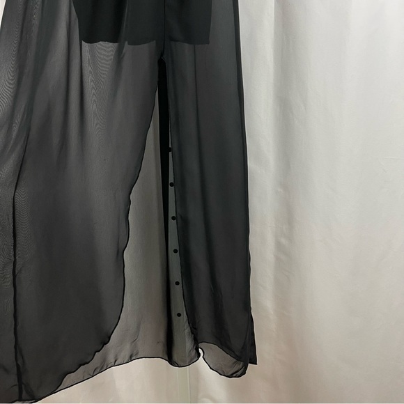 Catch My i Medium High Waist Sheer Skirt Maxi Dress Sleeveless V Neck - Picture 5 of 8